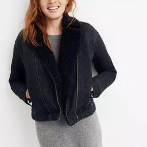 Madewell Sherpa Motorcycle Jean Jacket
